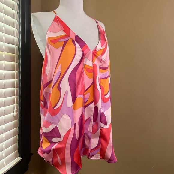 Adrienne Tops - Adrienne Summer in the City Vibrant Pink and Orange Top